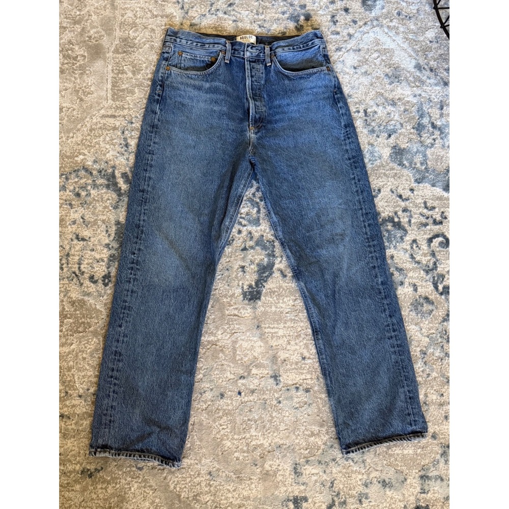 AGOLDE 90s Jean High Rise Straight Leg Blue Denim 30 Button Fly A069H-811